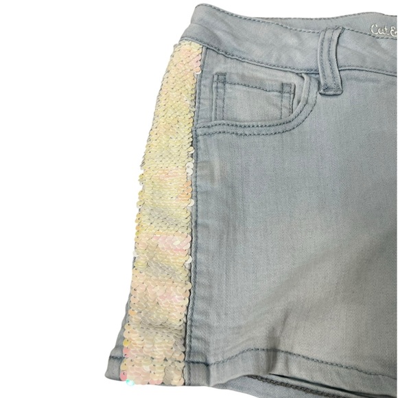 Cat & Jack Denim Shorts with Sequin Trim - Picture 2 of 9